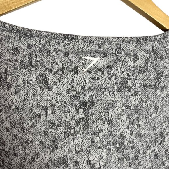 Gymshark Women's S Fleur Texture Charcoal Marl Long Sleeve‎ Crop Top Workout Gym - Picture 5 of 7